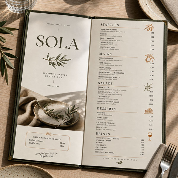 Menu card printing in UAE-image